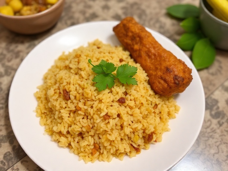 Jollof rice with chicken on budget