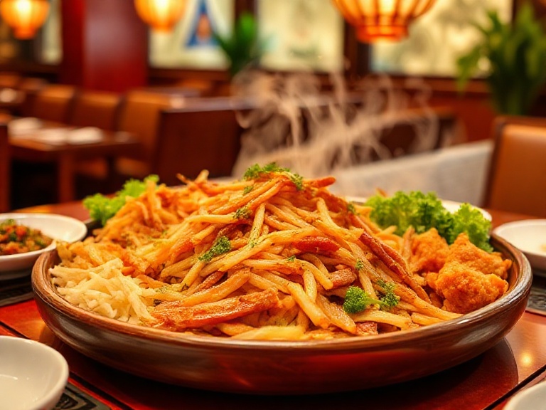 Chinese restaurant dish presentation