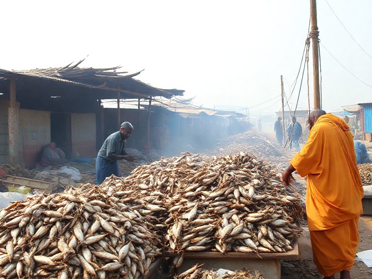 Dried fish and stockfish display