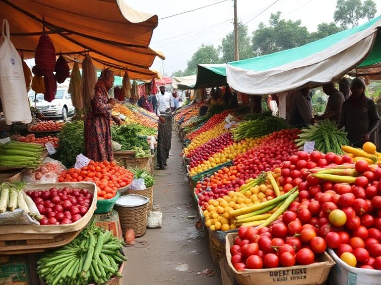 Seasonal vegetables at market